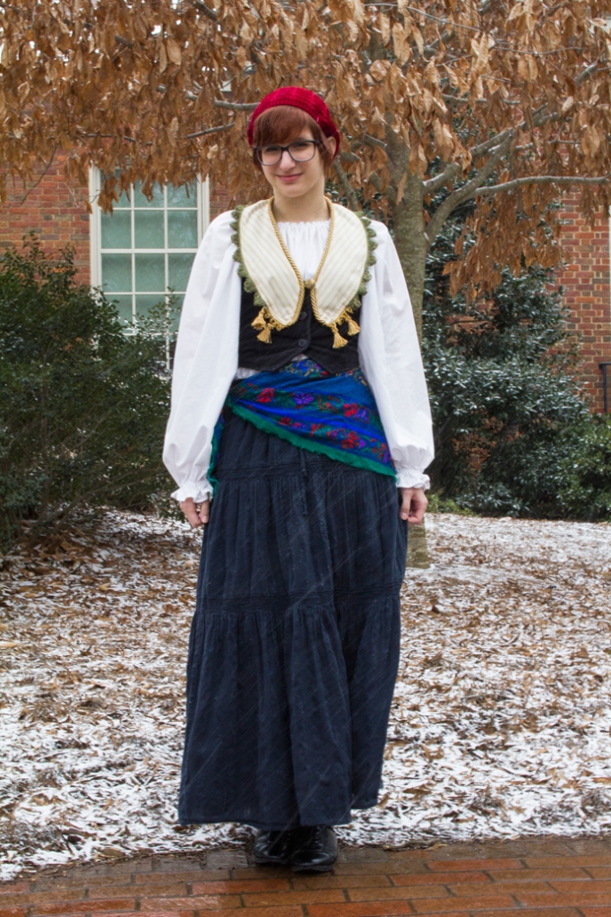 Junior Caroline Mitchell wearing an outfit in the Japanese dolly kei style, which combines vintage clothing found at thrift stores to reinterpret historical fashions Photo courtesy of Bryan Betts