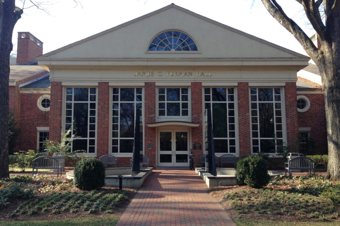 Furman Hall, home to modern languages and humanities at Furman Photo courtesy of Dante Durrman