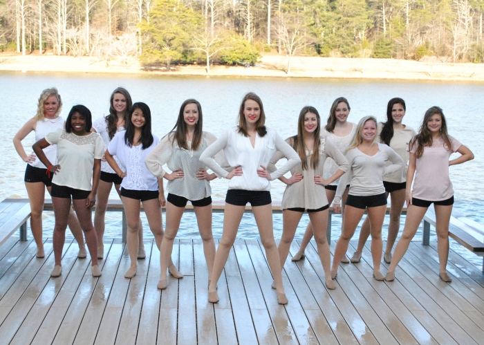 The members of Furman’s Dance Company beside the Furman lake. Photo courtesy of Furman Dance Company