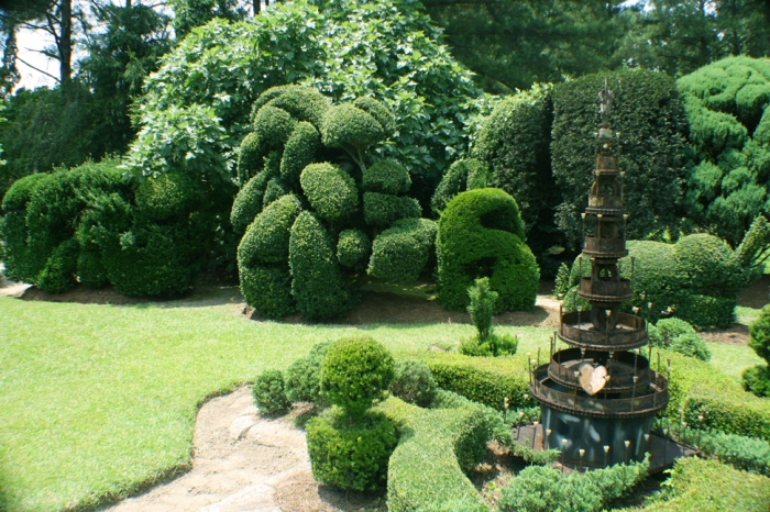 Artistic and whimsical topiary, in the backyard of artist Pearl Fryar, can be seen for free with just a short drive away in Bishopville, SC. Photo courtesy of Jessica Wilson