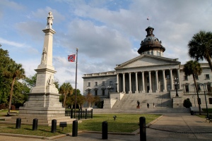 The confederate flag waving outside South Carolina’s State House prior to it’s removal.