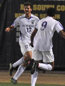 Lewis Hawke scored his first goal of the season helping the Paladins in the 1-1 draw against Seton Hall.