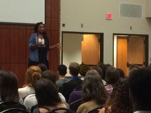 Alicia Garza, co-founder of the Black Lives Matter movement, discussed the movement’s history Sept. 15. 