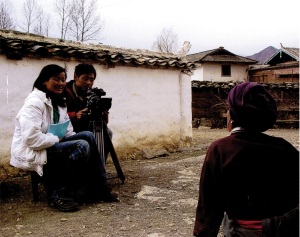 Researchers conduct video interviews with locals in Dapo village in China. This was from a previous research by Dr. Blumenfield.